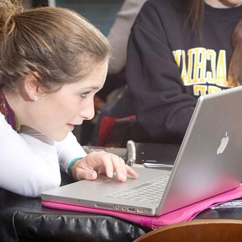 student with laptop